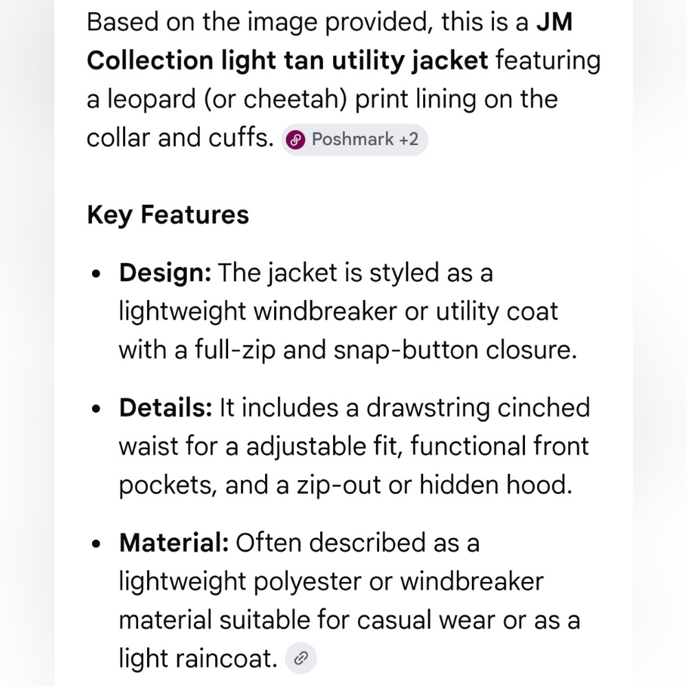 JM Collection Beige Utility Jacket with Leopard-Print Design - Picture 8 of 8